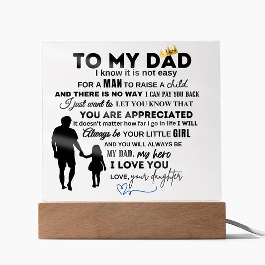 To My Dad From Your Daughter | You Are Appreciated | Christmas and Thanksgiving Gift