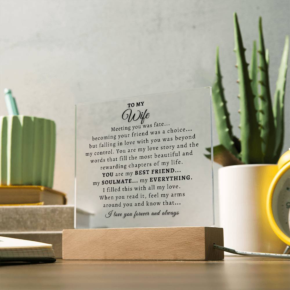 To My Wife  |  Acrylic Plaque  |  Meeting You Was Fate