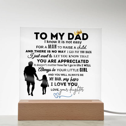 To My Dad From Your Daughter | You Are Appreciated | Christmas and Thanksgiving Gift