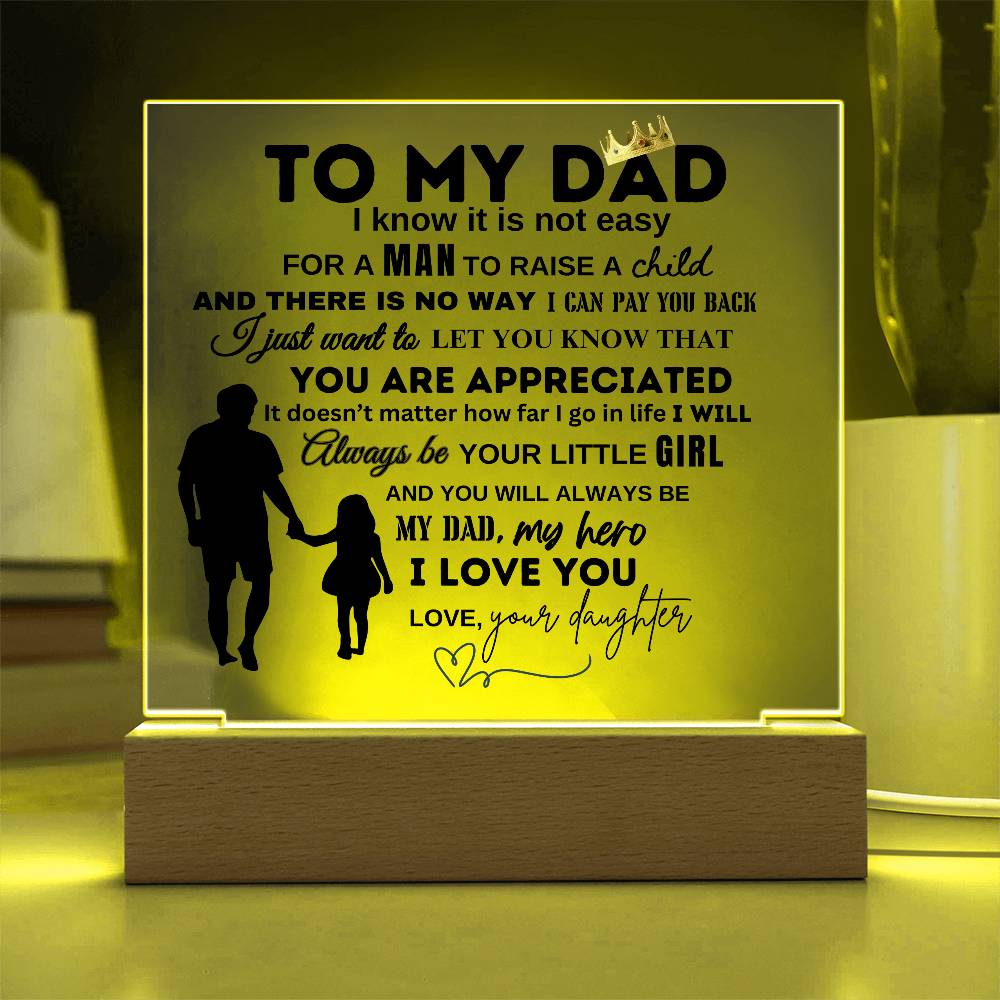 To My Dad From Your Daughter | You Are Appreciated | Christmas and Thanksgiving Gift
