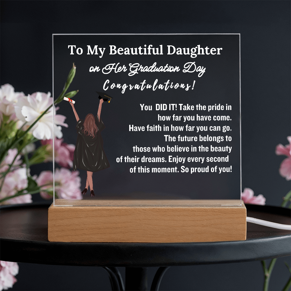 To My Daughter From Dad | Congratulations on Your Graduation | Graduation Gift | Acrylic Lamp