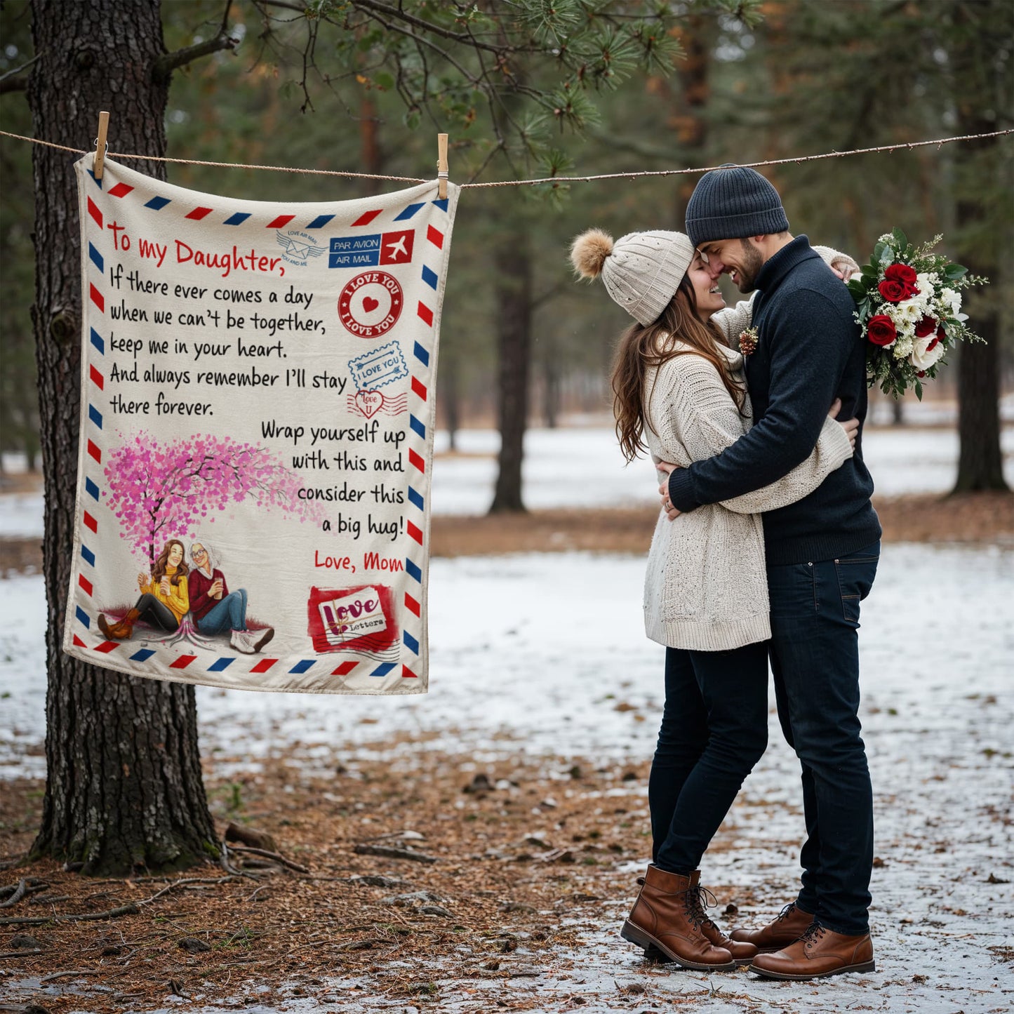 To My Daughter From Mom Postal Blanket| Perfect Reminder Of A Mother's Love