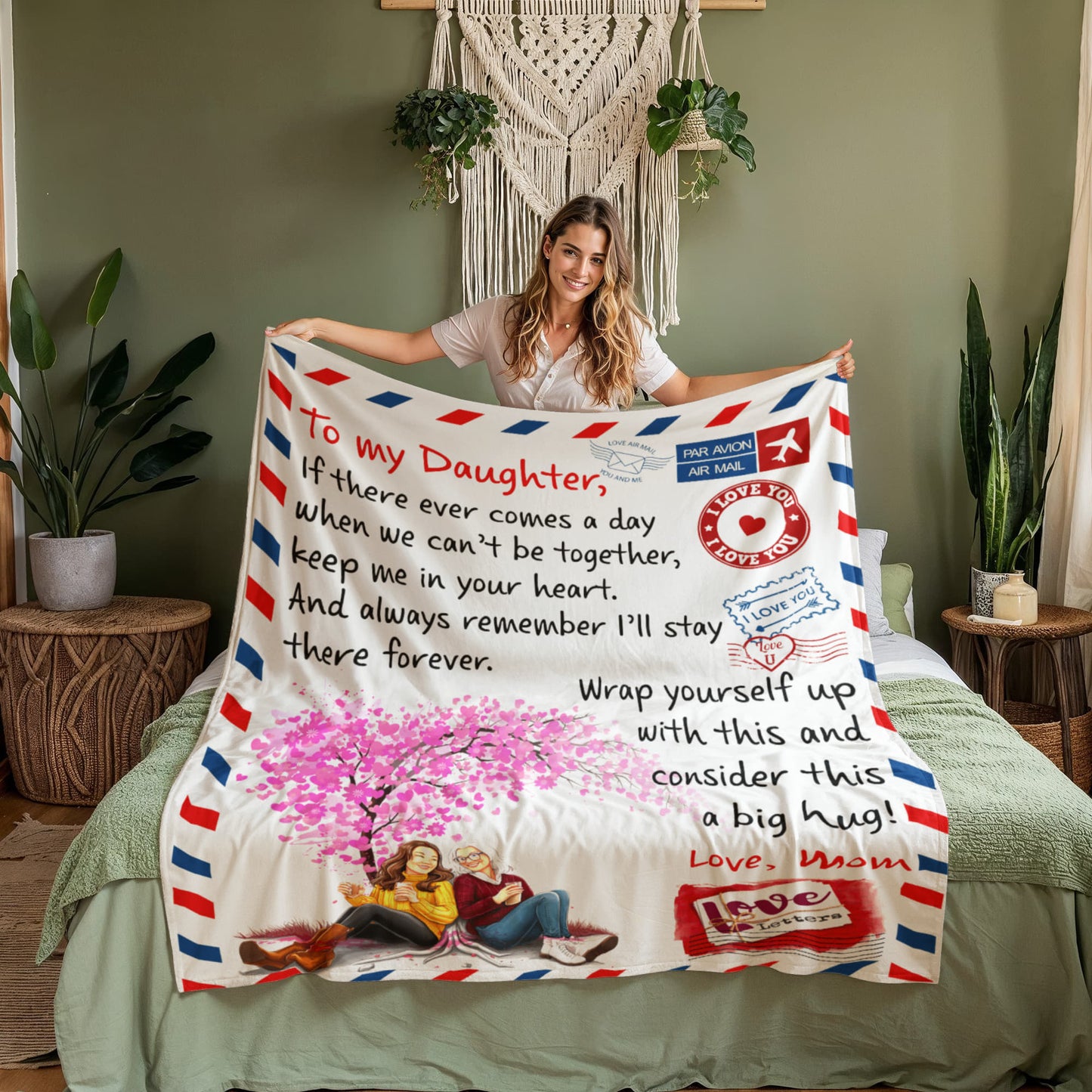 To My Daughter From Mom Postal Blanket| Perfect Reminder Of A Mother's Love