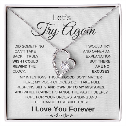 Let's Start Again  |  Forgive Me | Forever Love Necklace | For Wife | Soulmate | Girlfriend