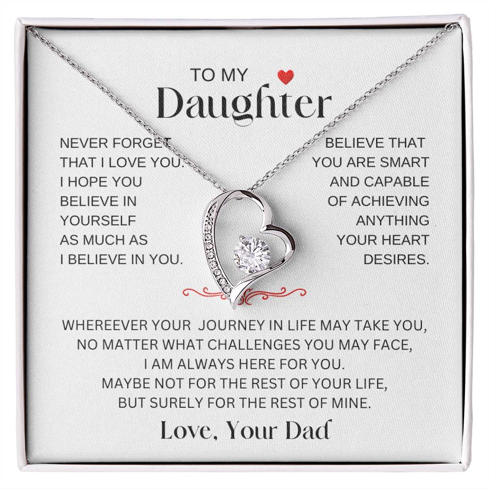 To My Daughter from Dad | Special Gift  for Daughter | Forever Love Necklace