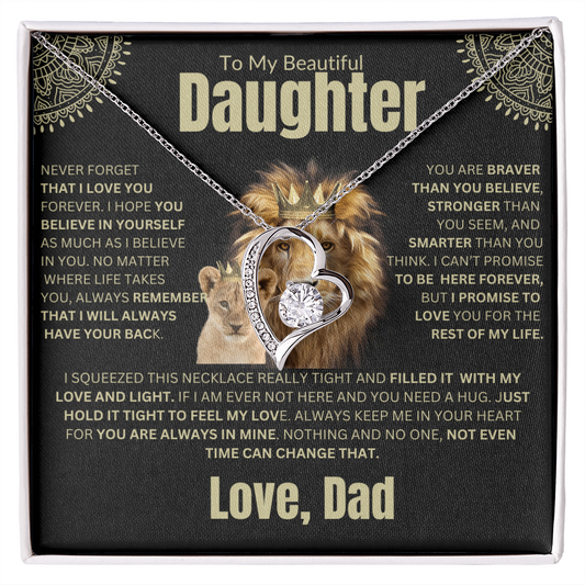 To My Beautiful Daughter From Dad | You Are braver Than You Think...| Forever Love Necklace