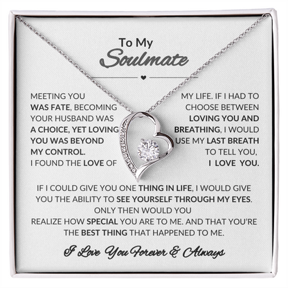 To My Soulmate Forever Love Necklace | Perfect Gift  For Wife | Girlfriend | Soulmate | Meeting You Was Fate