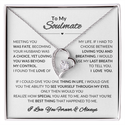 To My Soulmate Forever Love Necklace | Perfect Gift  For Wife | Girlfriend | Soulmate | Meeting You Was Fate
