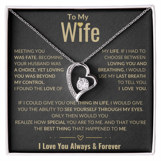 To My Wife Forever Love Necklace | Perfect Wife Gift | Meeting You Was Fate