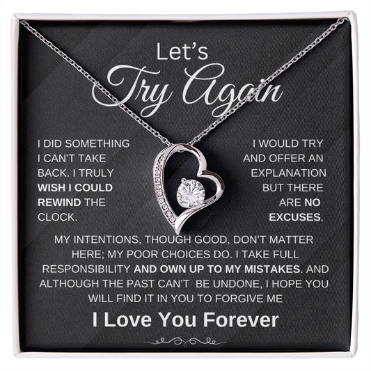 Let's Try Again | Forgive Me | Forever Love Necklace | For Wife | Soulmate | Girlfriend