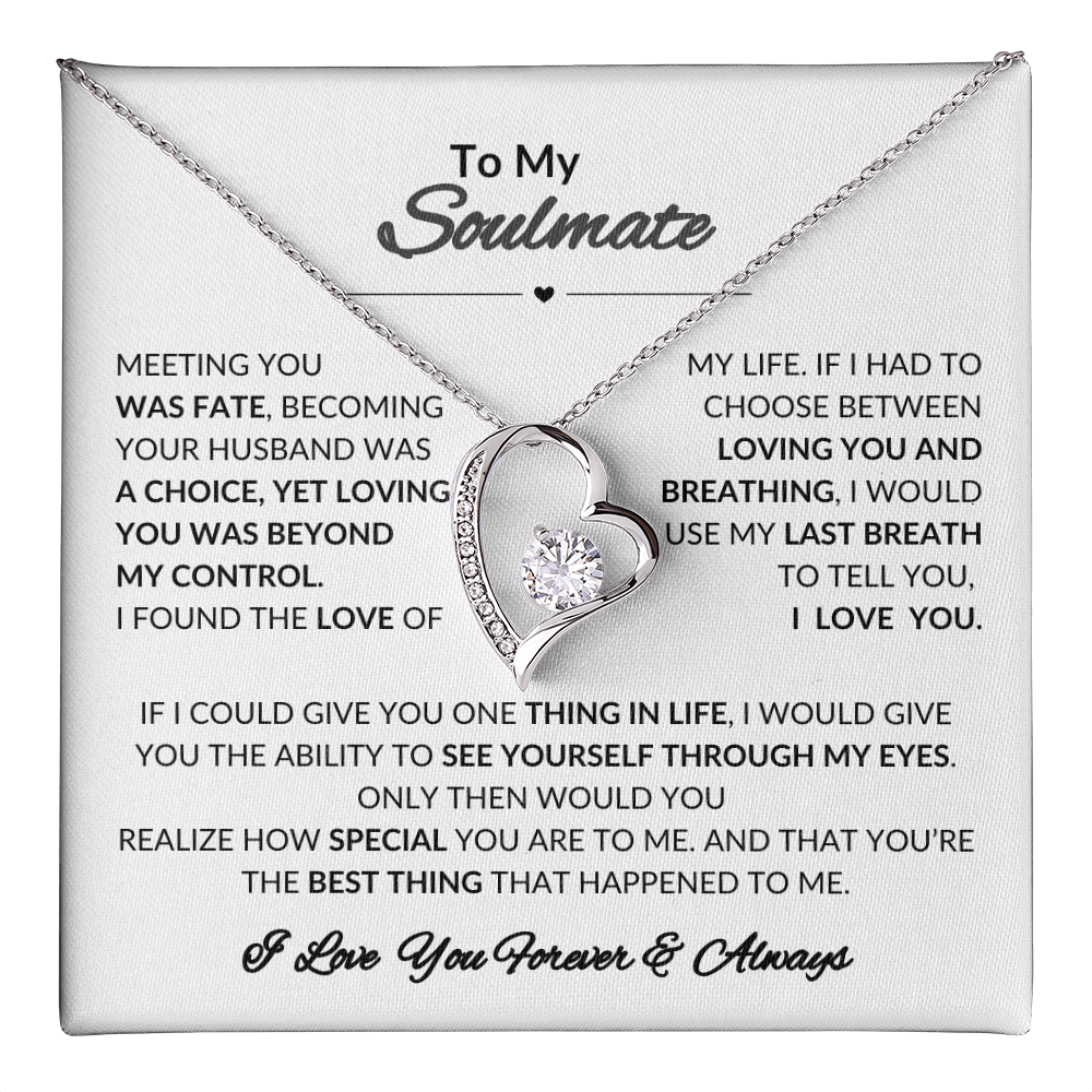 To My Soulmate Forever Love Necklace | Perfect Gift  For Wife | Girlfriend | Soulmate | Meeting You Was Fate