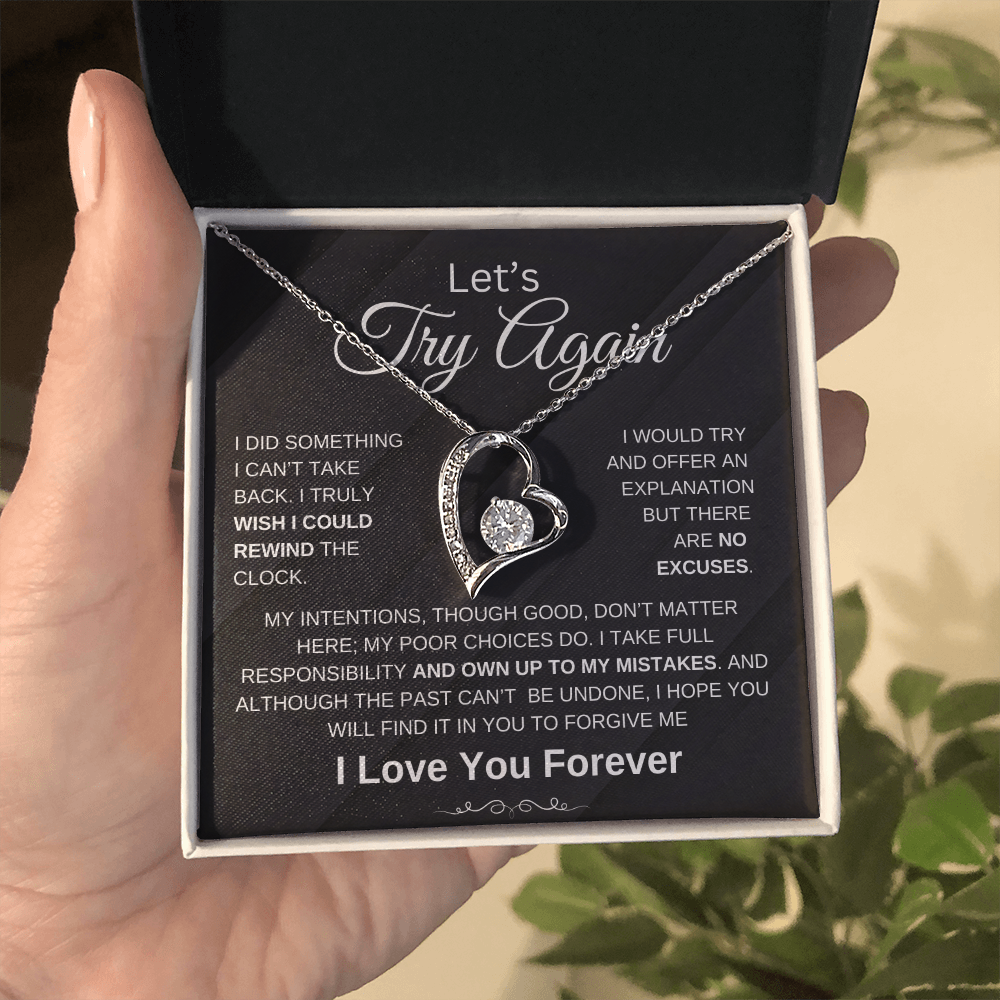 Let's Try Again | Forgive Me | Forever Love Necklace | For Wife | Soulmate | Girlfriend