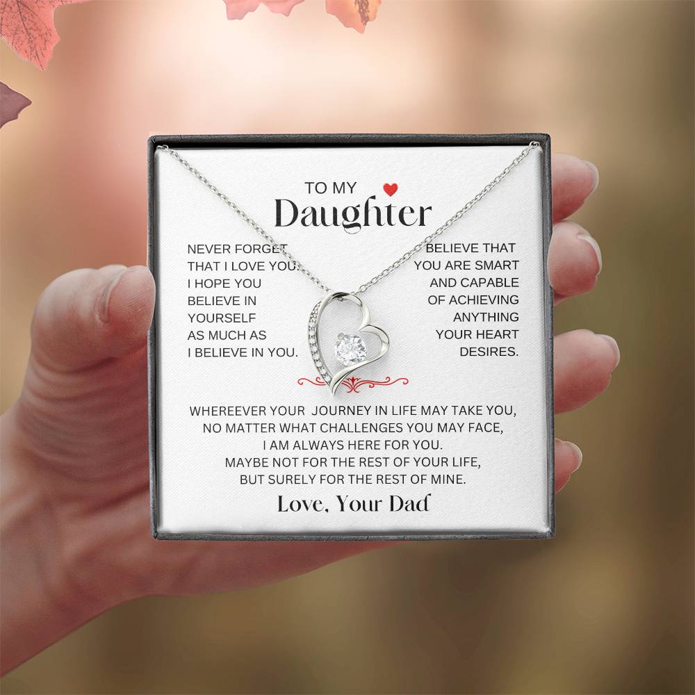 To My Daughter from Dad | Special Gift  for Daughter | Forever Love Necklace