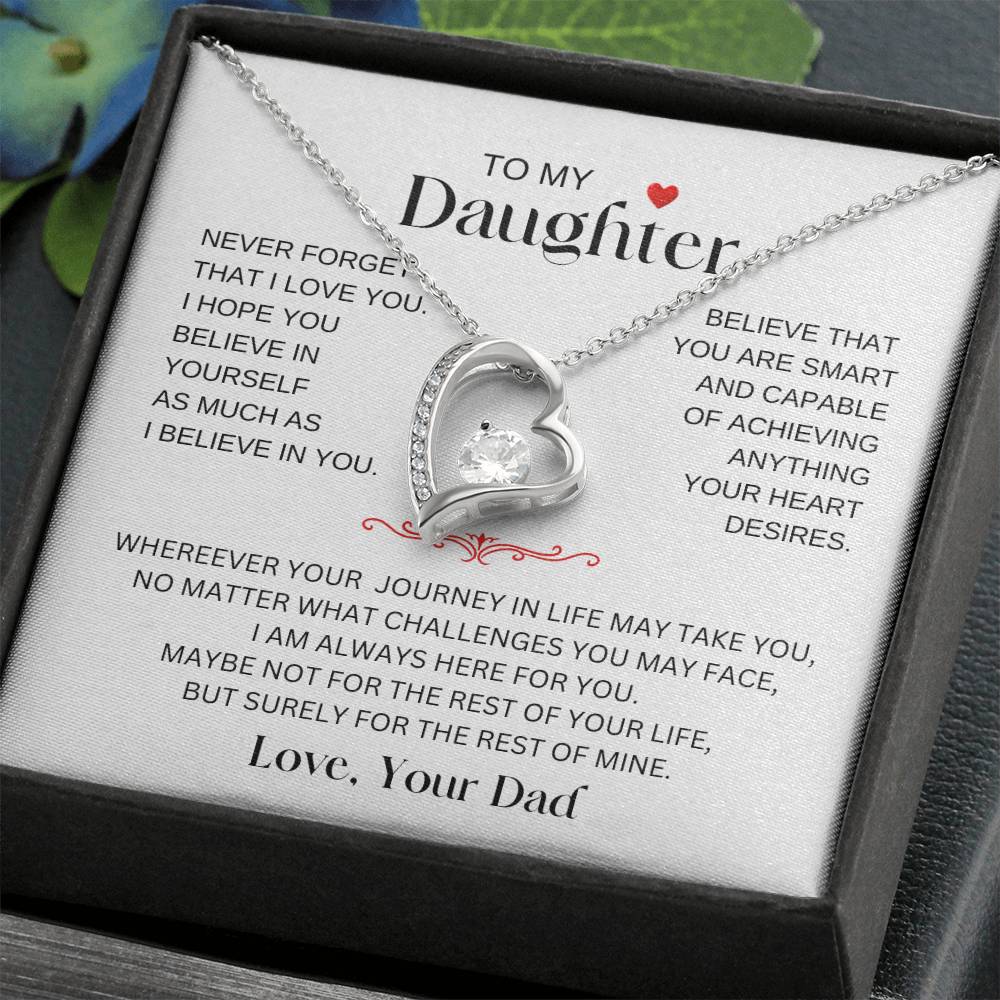 To My Daughter from Dad | Special Gift  for Daughter | Forever Love Necklace