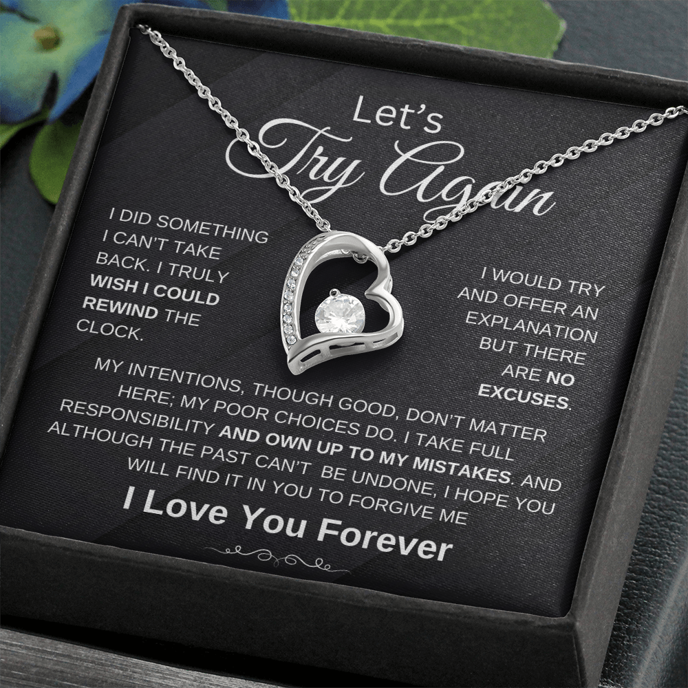 Let's Try Again | Forgive Me | Forever Love Necklace | For Wife | Soulmate | Girlfriend
