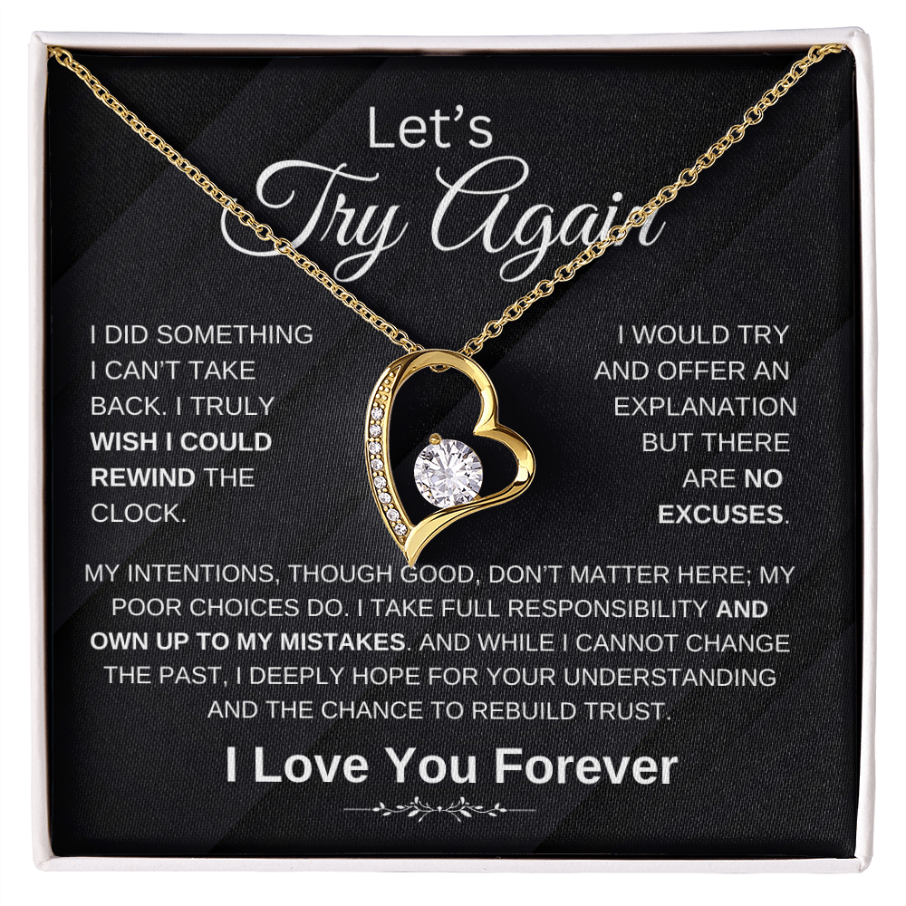 Let's Try Again | Forgive Me | Forever Love  Necklace | For Wife | Soulmate  | Girlfriend
