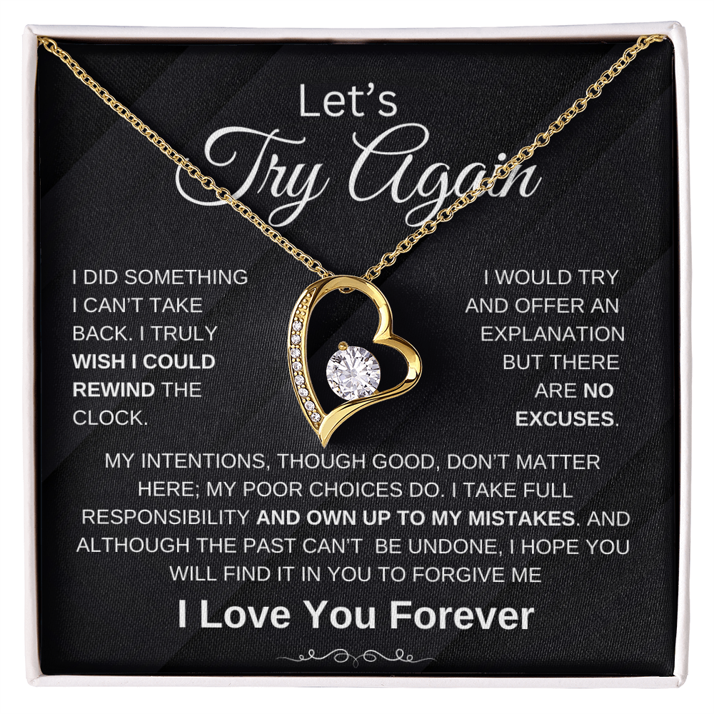 Let's Try Again | Forgive Me | Forever Love Necklace | For Wife | Soulmate | Girlfriend