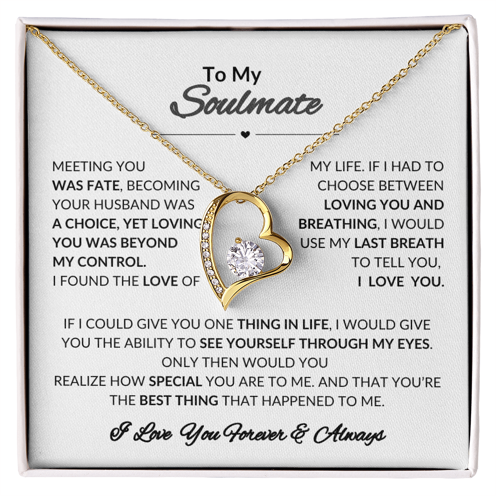 To My Soulmate Forever Love Necklace | Perfect Gift  For Wife | Girlfriend | Soulmate | Meeting You Was Fate