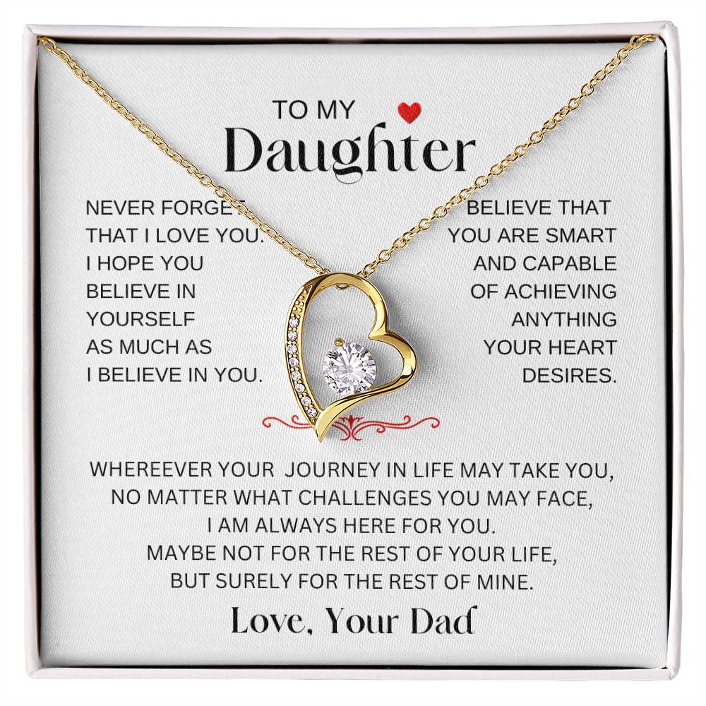 To My Daughter from Dad | Special Gift  for Daughter | Forever Love Necklace