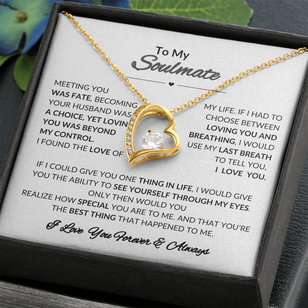 To My Soulmate Forever Love Necklace | Perfect Gift  For Wife | Girlfriend | Soulmate | Meeting You Was Fate