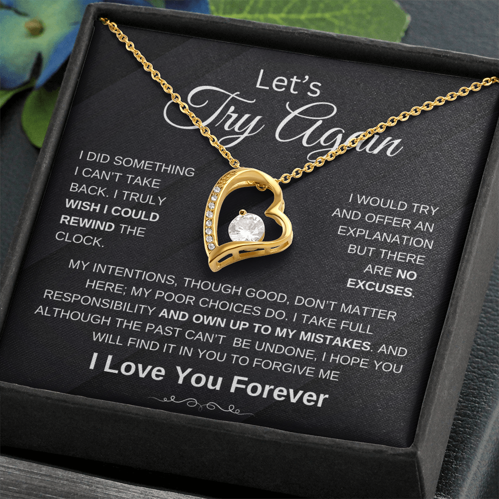 Let's Try Again | Forgive Me | Forever Love Necklace | For Wife | Soulmate | Girlfriend