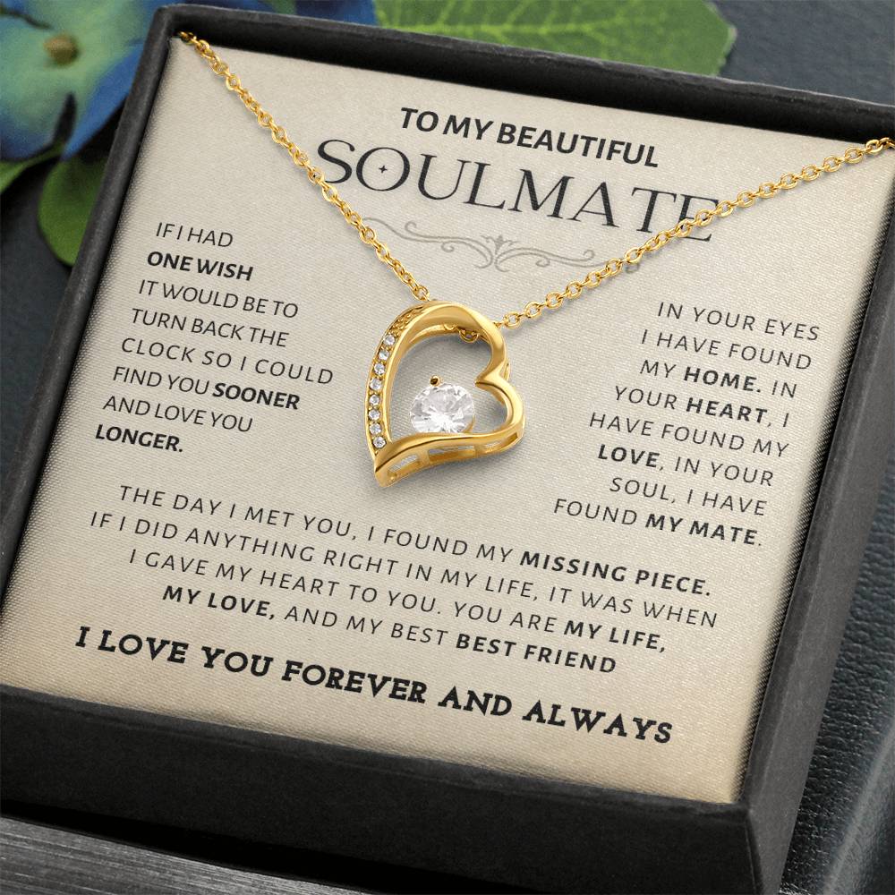 Gift for Soulmate "In Your Eyes I Have Found My Home" Necklace