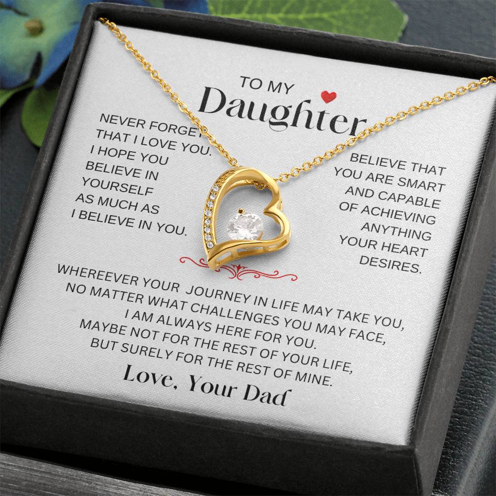 To My Daughter from Dad | Special Gift  for Daughter | Forever Love Necklace