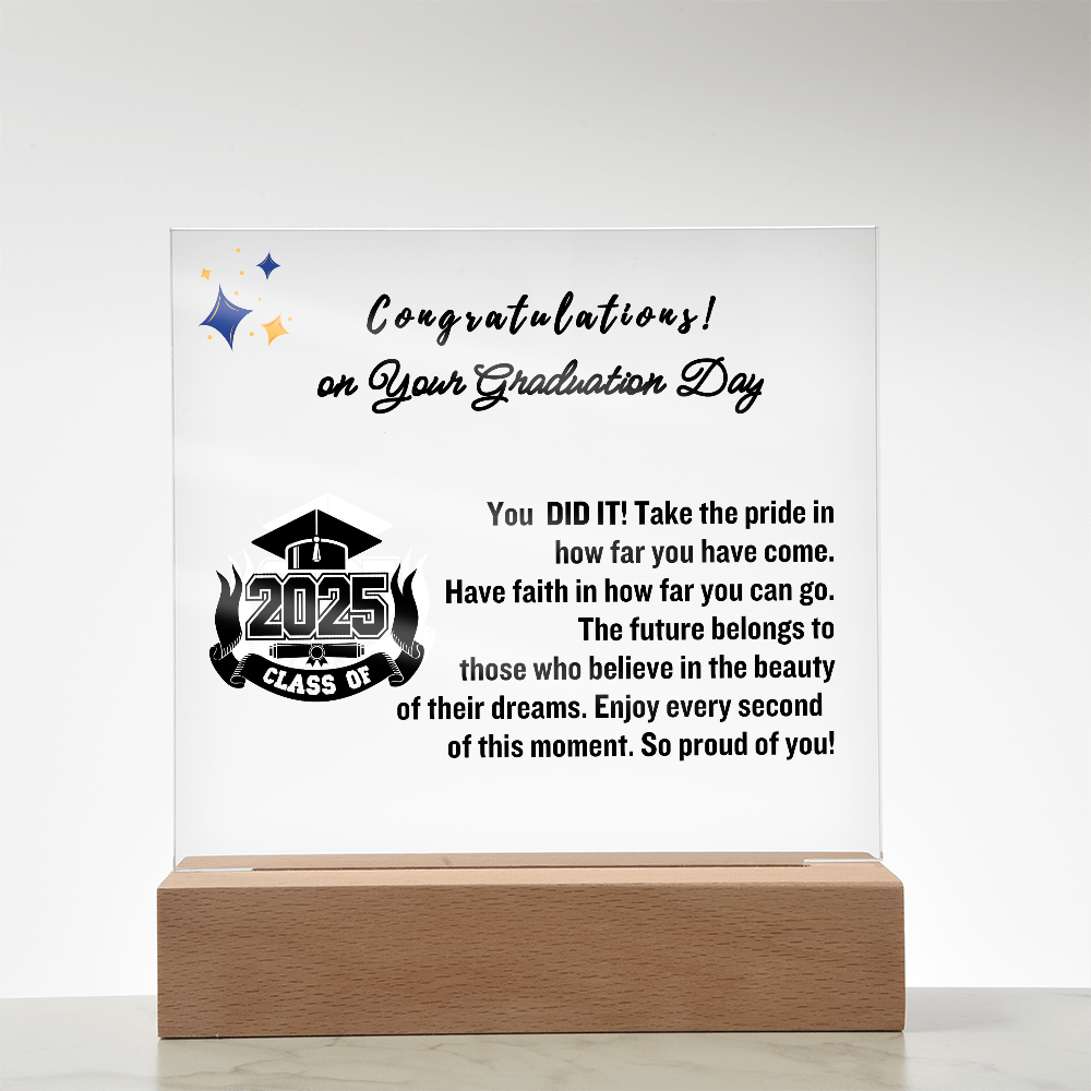 Congratulations  on Your Graduation | Graduation Gift | Acrylic Lamp