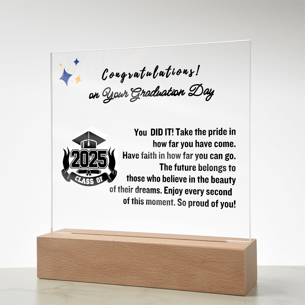 Congratulations  on Your Graduation | Graduation Gift | Acrylic Lamp