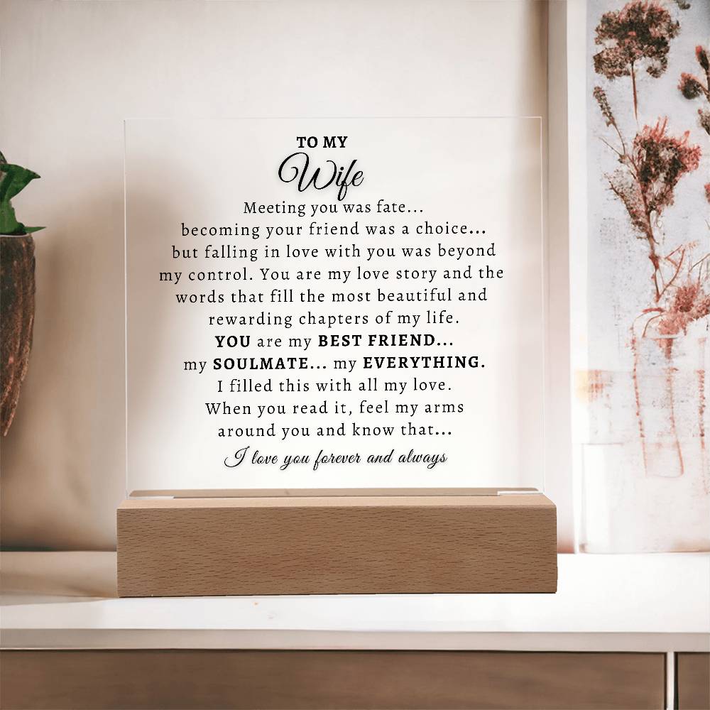 To My Wife  |  Acrylic Plaque  |  Meeting You Was Fate