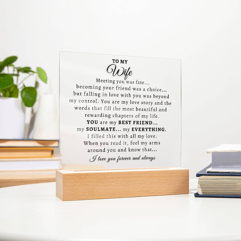 To My Wife  |  Acrylic Plaque  |  Meeting You Was Fate