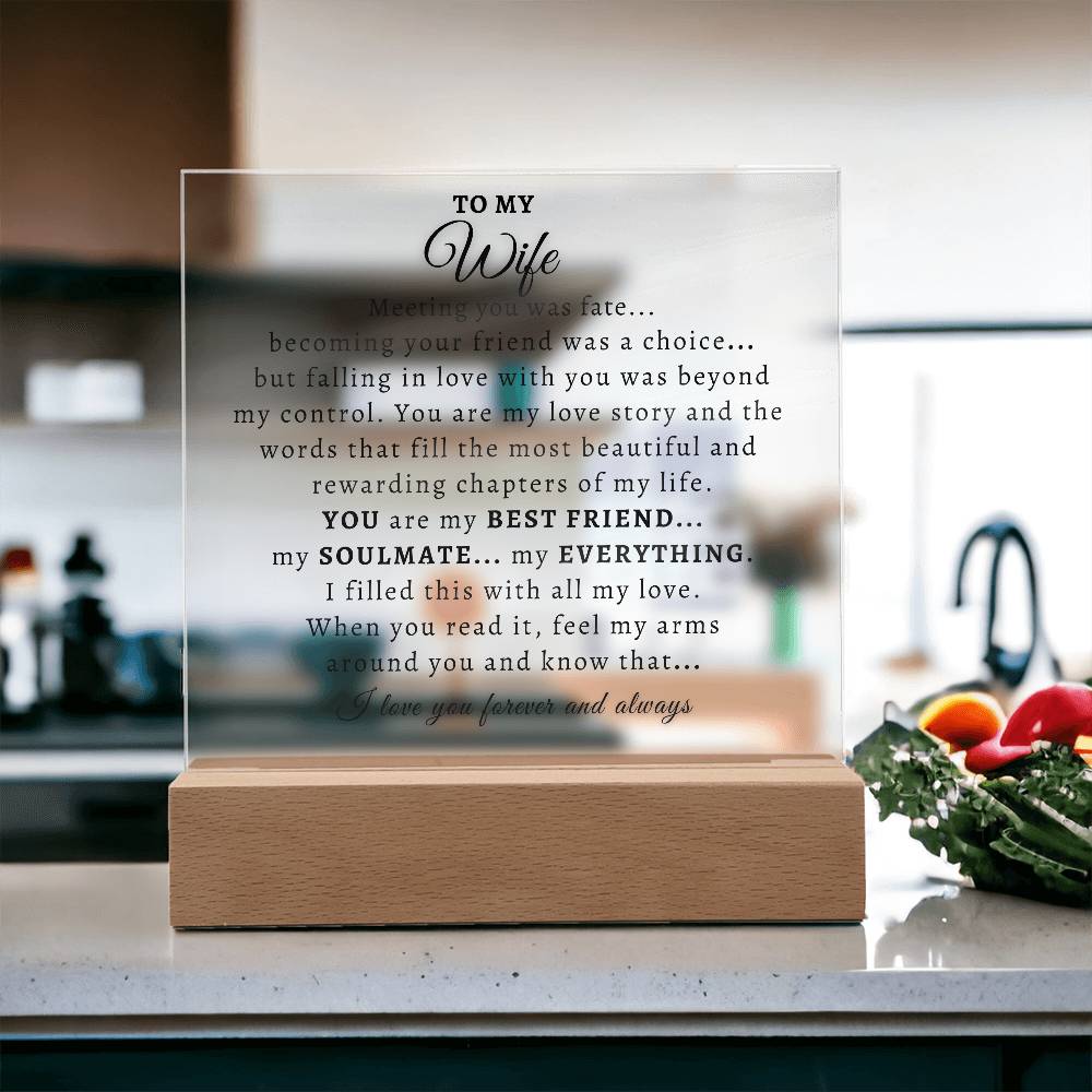 To My Wife  |  Acrylic Plaque  |  Meeting You Was Fate