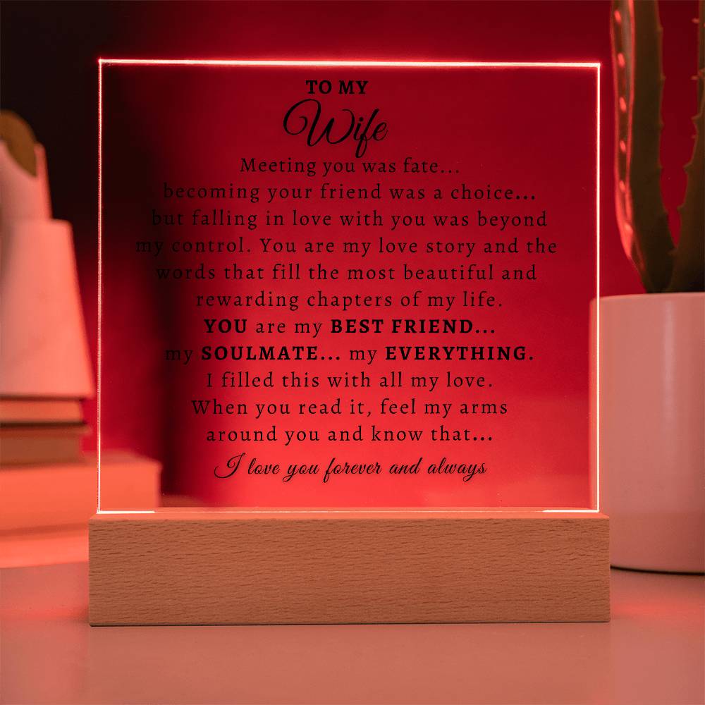 To My Wife  |  Acrylic Plaque  |  Meeting You Was Fate