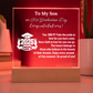 To My Son Congratulations on Your Graduation | Graduation Gift | Acrylic Lamp
