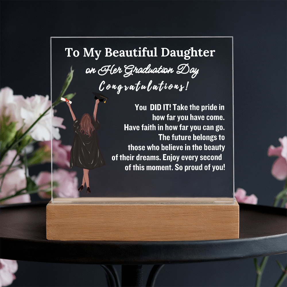 To My Daughter From Dad | Congratulations on Your Graduation | Graduation Gift | Acrylic Lamp