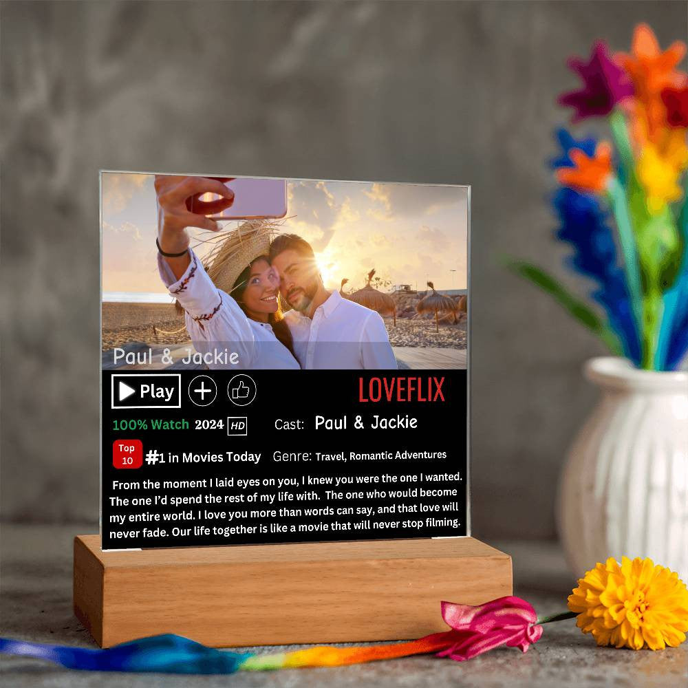Personalized LoveFlix Acrylic Plaque