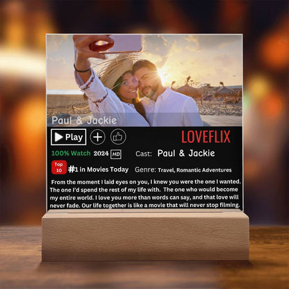 Personalized LoveFlix Acrylic Plaque
