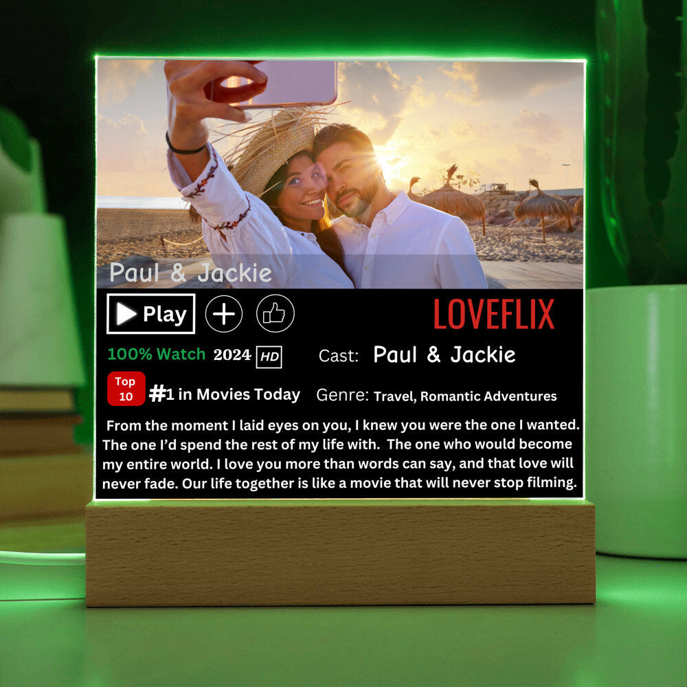 Personalized LoveFlix Acrylic Plaque