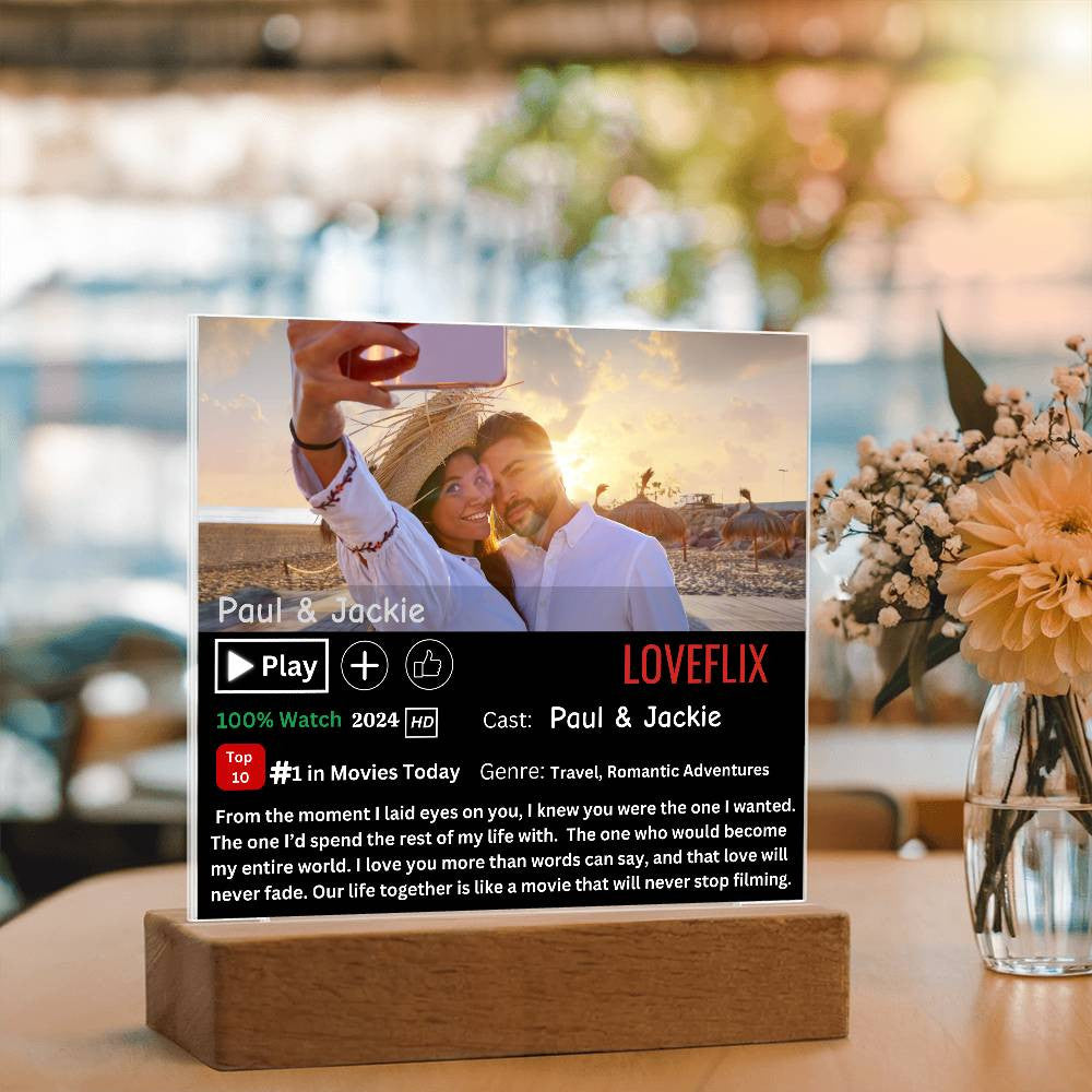 Personalized LoveFlix Acrylic Plaque