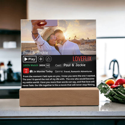 Personalized LoveFlix Acrylic Plaque