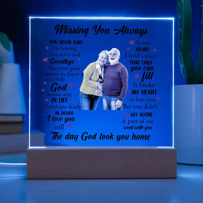 Acrylic Square Plaque | Missing You Always | Memorial Plaque