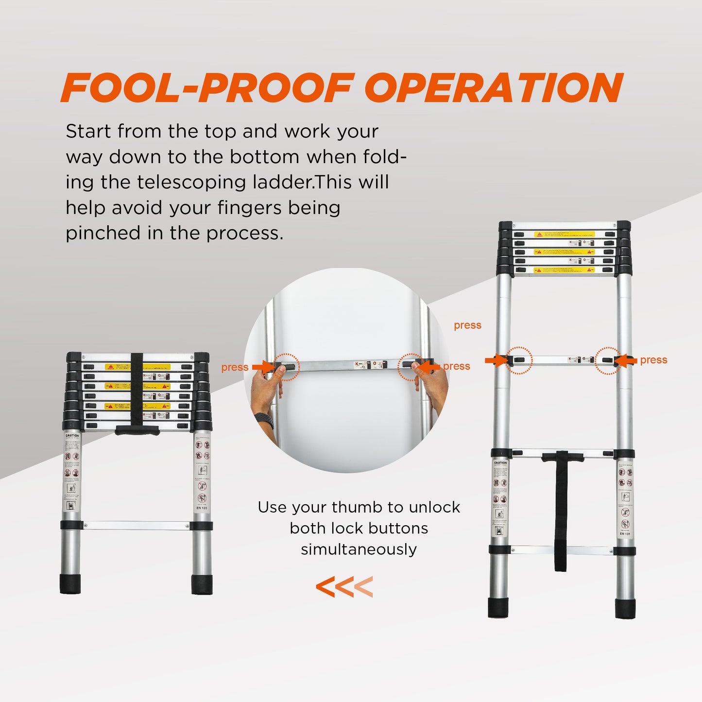 Aluminum Telescoping Ladder For Outdoor Work