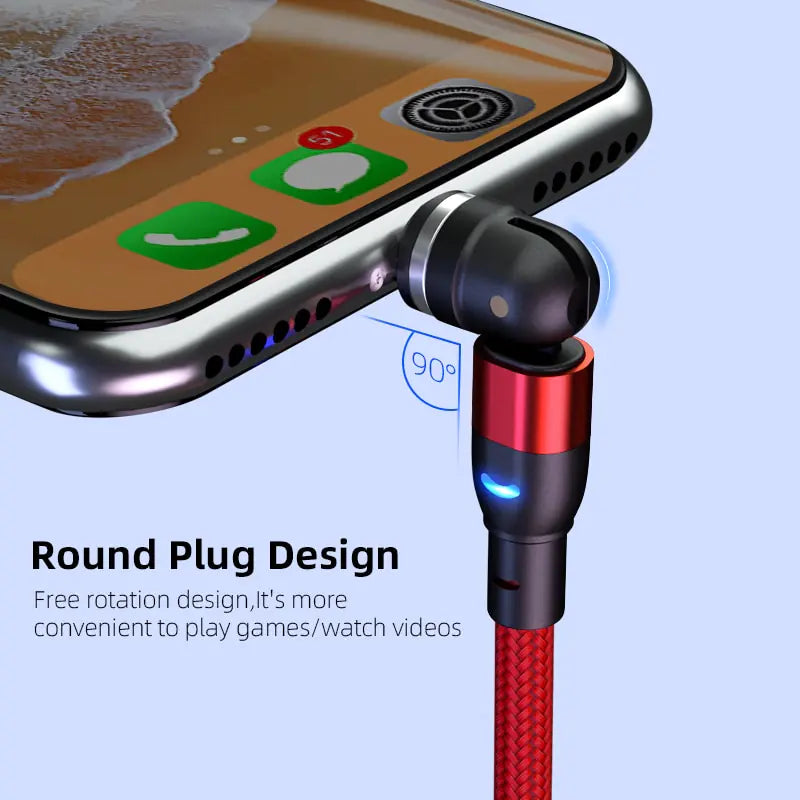 540 Degrees Fast Charging Magnetic Cable Charger