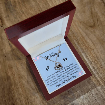 Mom's Love Baby Feet Necklace