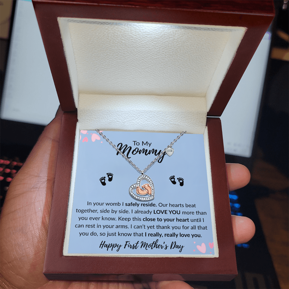 Mom's Love Baby Feet Necklace