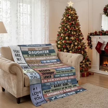 To My Daughter Whisper Back Storm Blanket