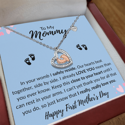 Mom's Love Baby Feet Necklace