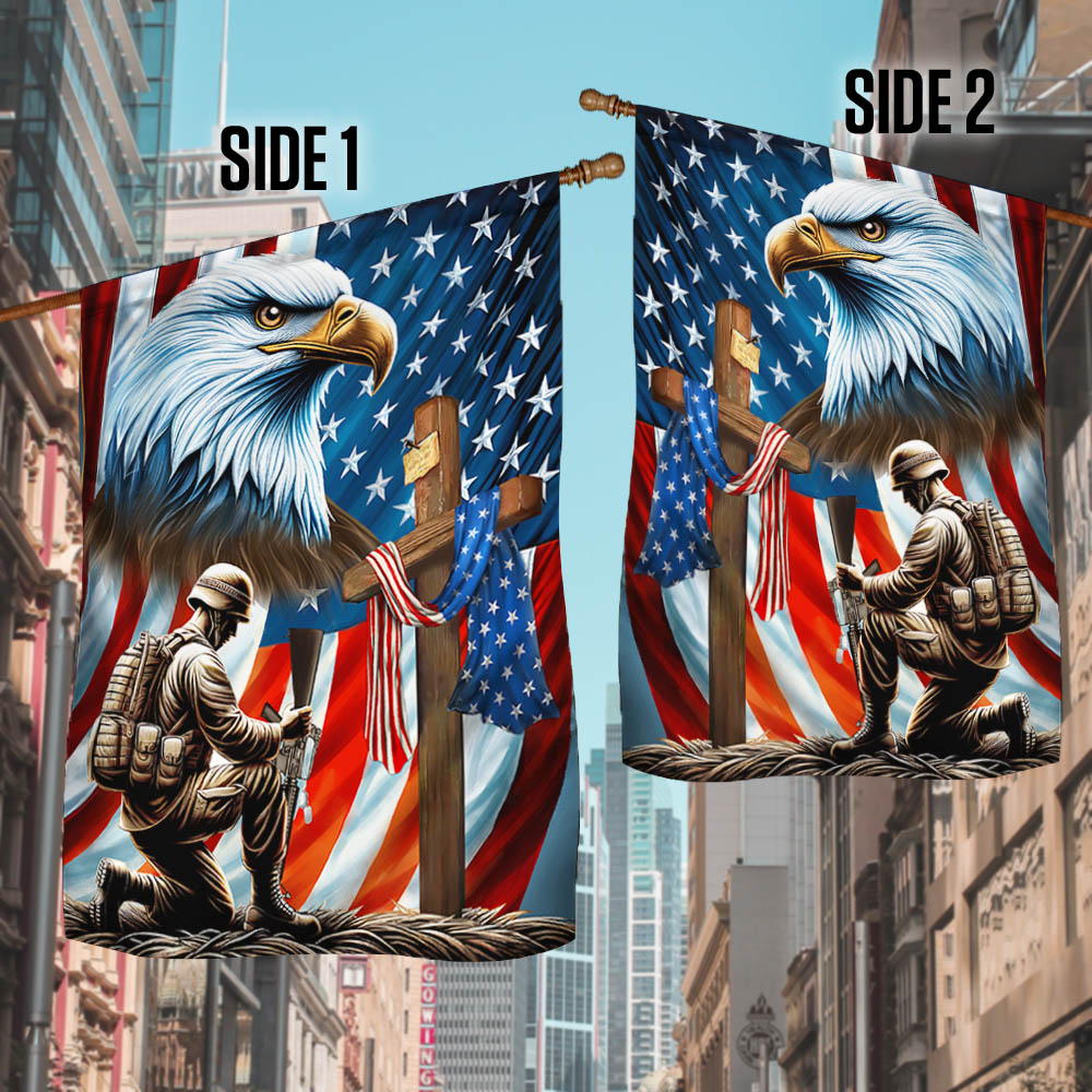 Patriotic Eagle Memorial Flag