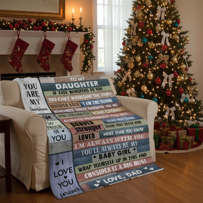 To My Daughter Whisper Back Storm Blanket